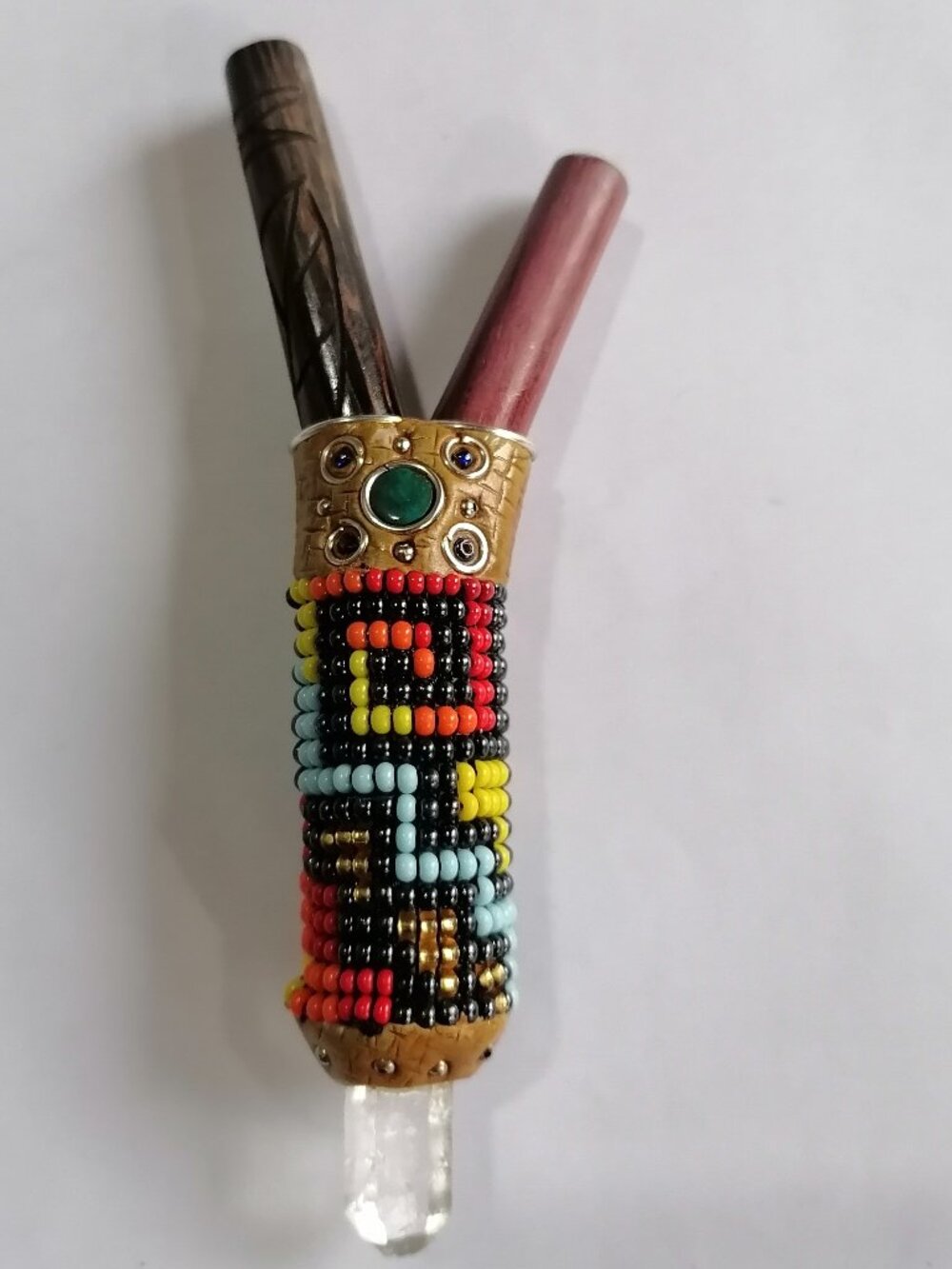 Sacred Kuripe Chonta Art Beads and Protective Quartz